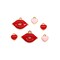 Hearts and Lips Charms, 6 pcs, Valentine's Day Enamel Metal Pairs, Adorabilities